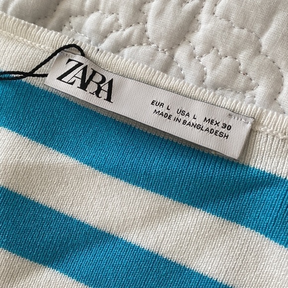 NWT Zara cropped striped short sleeve sweater - Picture 3 of 9